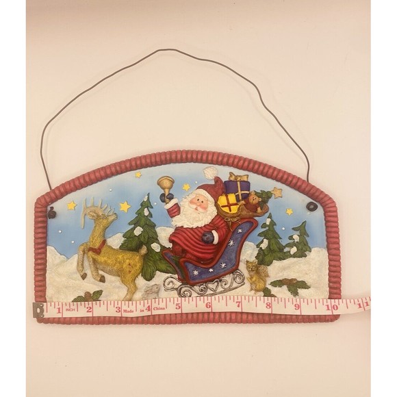 Vintage Christmas Wall Door Decor Santa’s Sleigh 10” X 6” - Picture 2 of 5